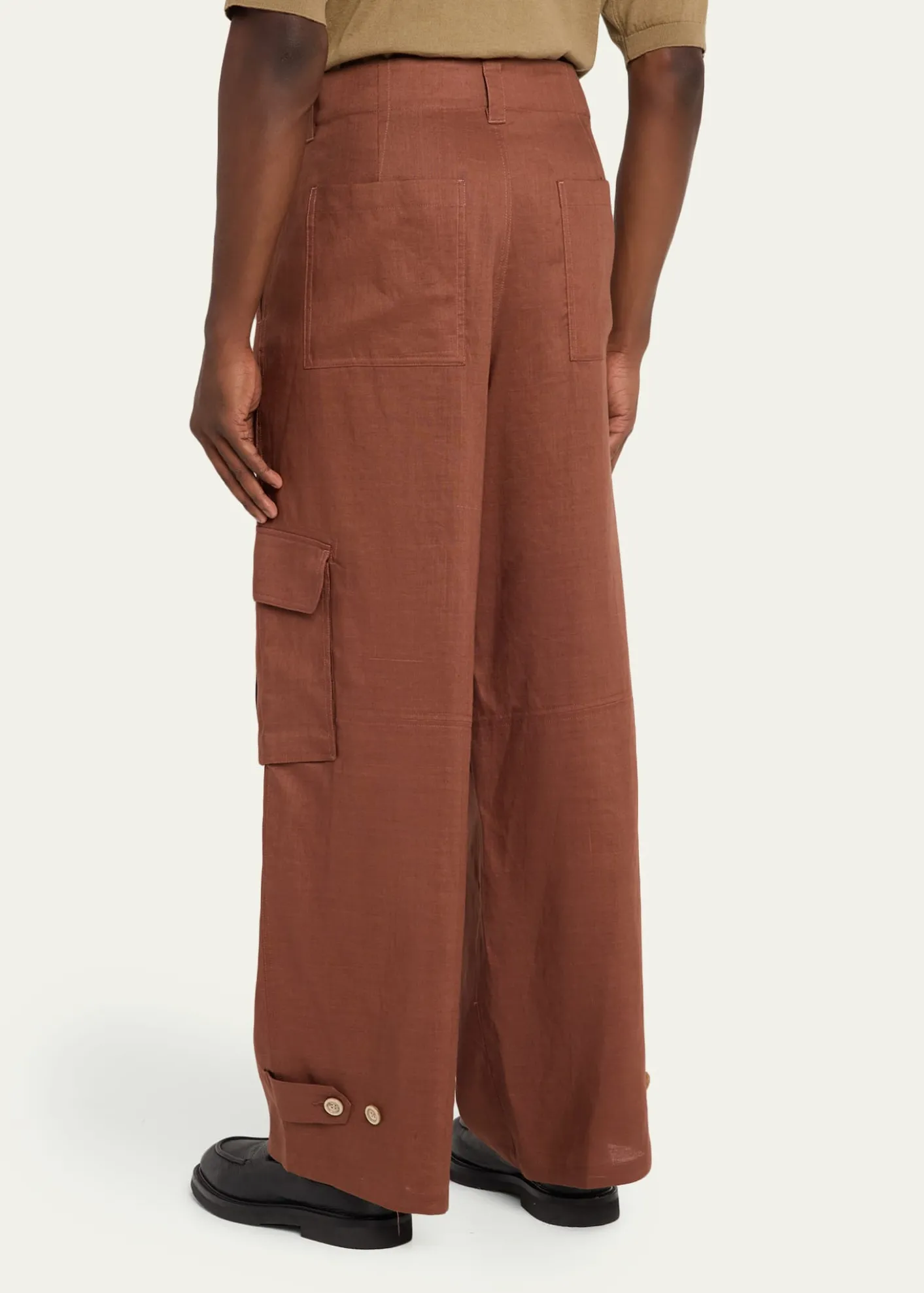 MarniMen's Linen Wide-Leg Cargo Pants