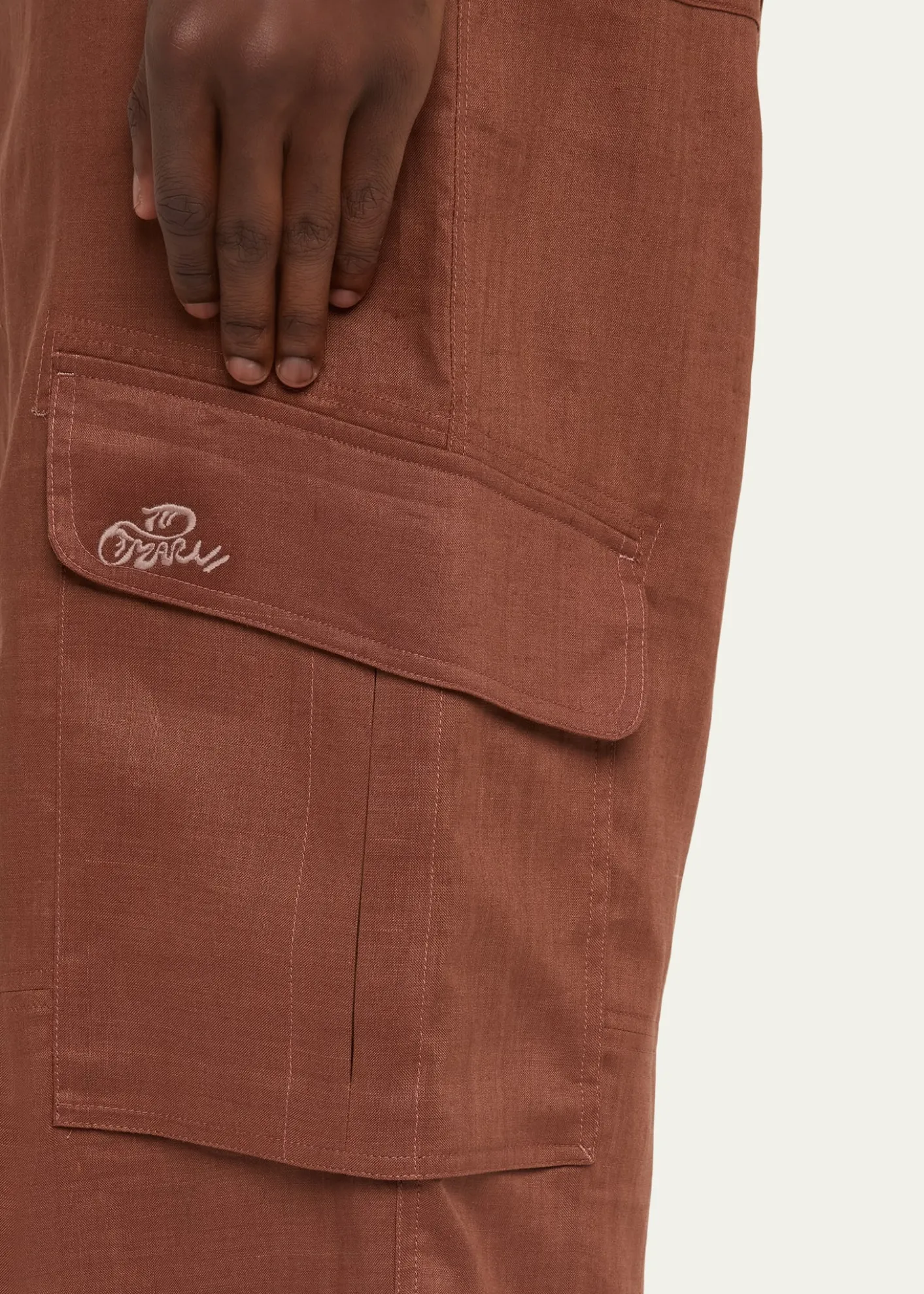 MarniMen's Linen Wide-Leg Cargo Pants