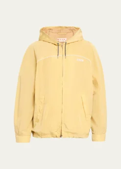 MarniMen's Logo-Patch Crinkled Nylon Hooded Jacket