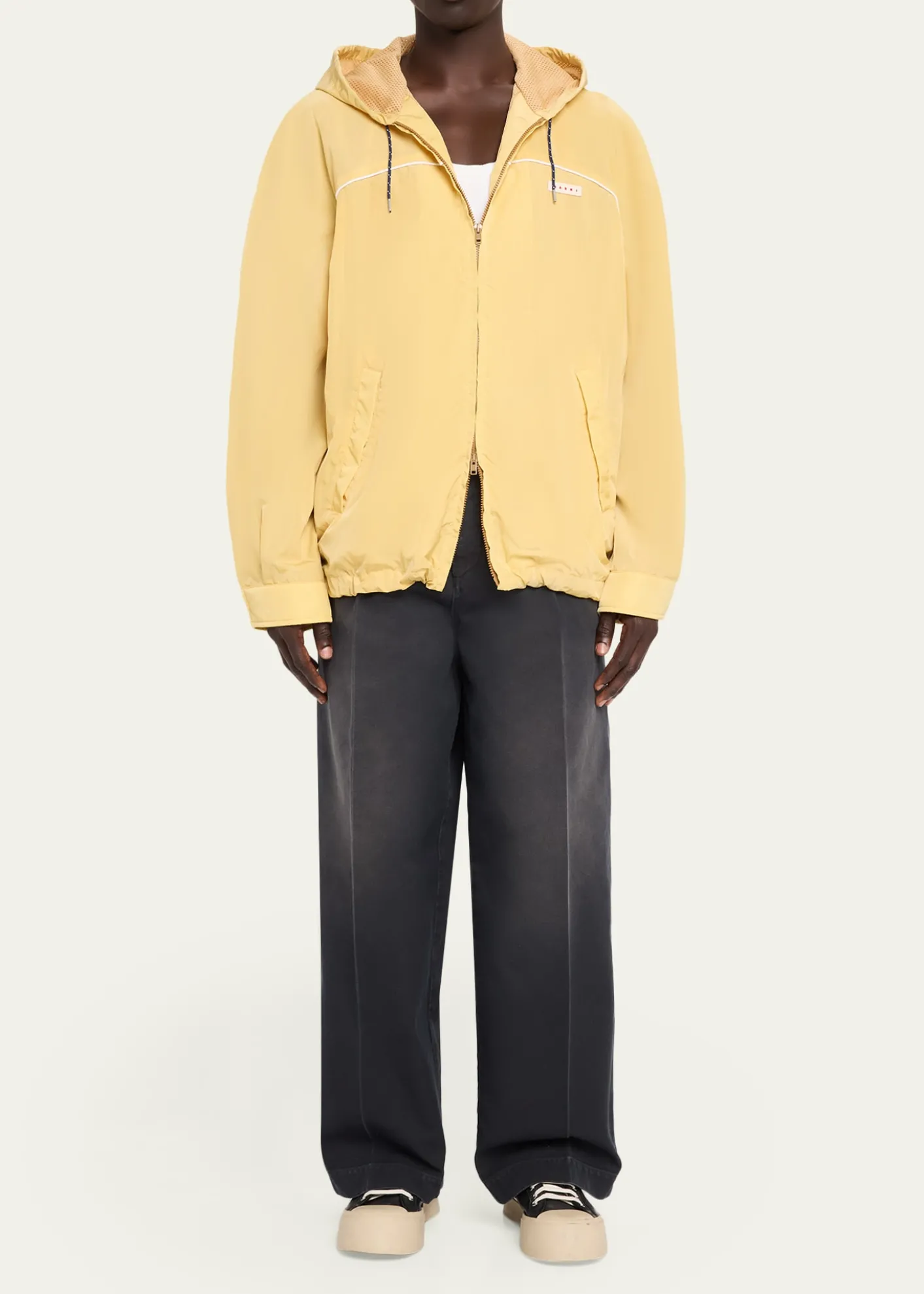MarniMen's Logo-Patch Crinkled Nylon Hooded Jacket