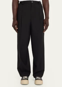 MarniMen's Wool Pleated Wide-Leg Trousers