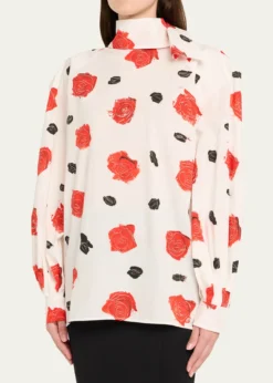 MarniRose-Print Scarf Oversized Balloon Top