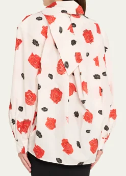 MarniRose-Print Scarf Oversized Balloon Top