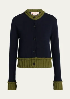 MarniWool-Blend Contrast-Trim Cardigan