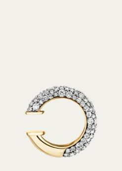 Mason and Books14K Floret Ear Cuff with Diamonds and White Rhodium, Single