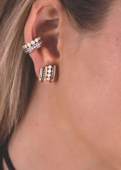 Mason and Books14K Runway Ear Cuff with Diamonds and Black Rhodium, Single