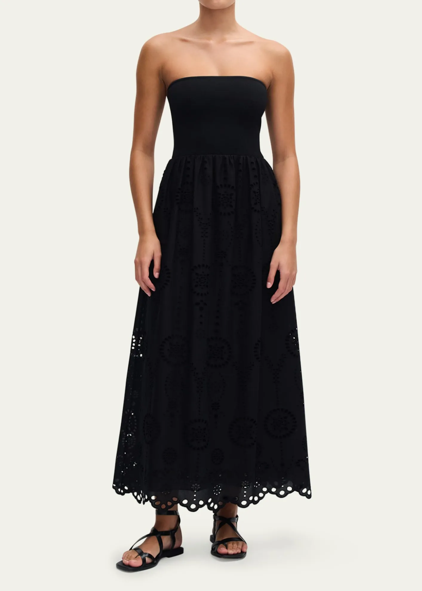 MatteauStrapless Knit Broderie Dress