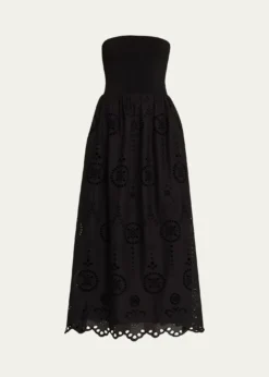 MatteauStrapless Knit Broderie Dress
