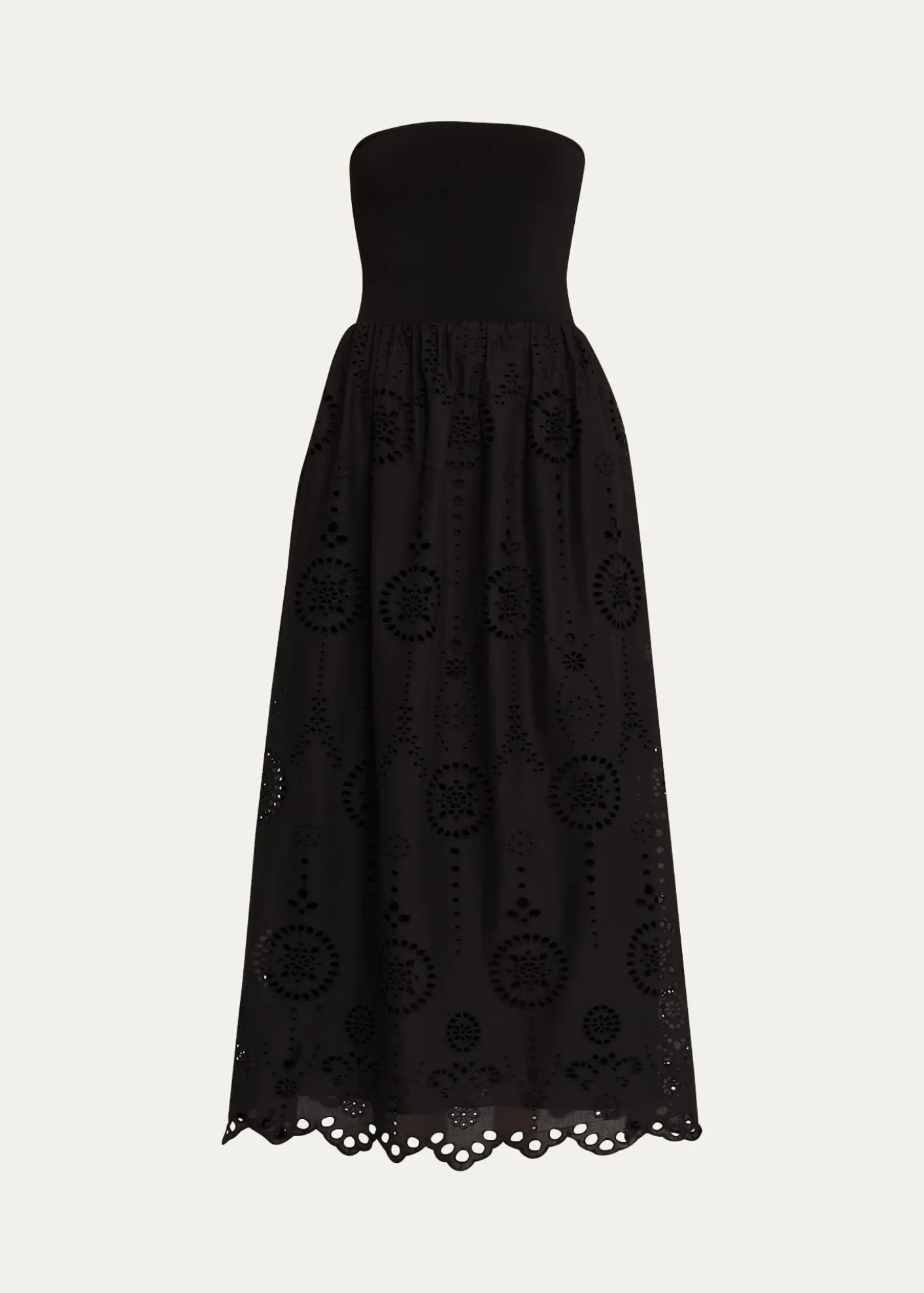 MatteauStrapless Knit Broderie Dress