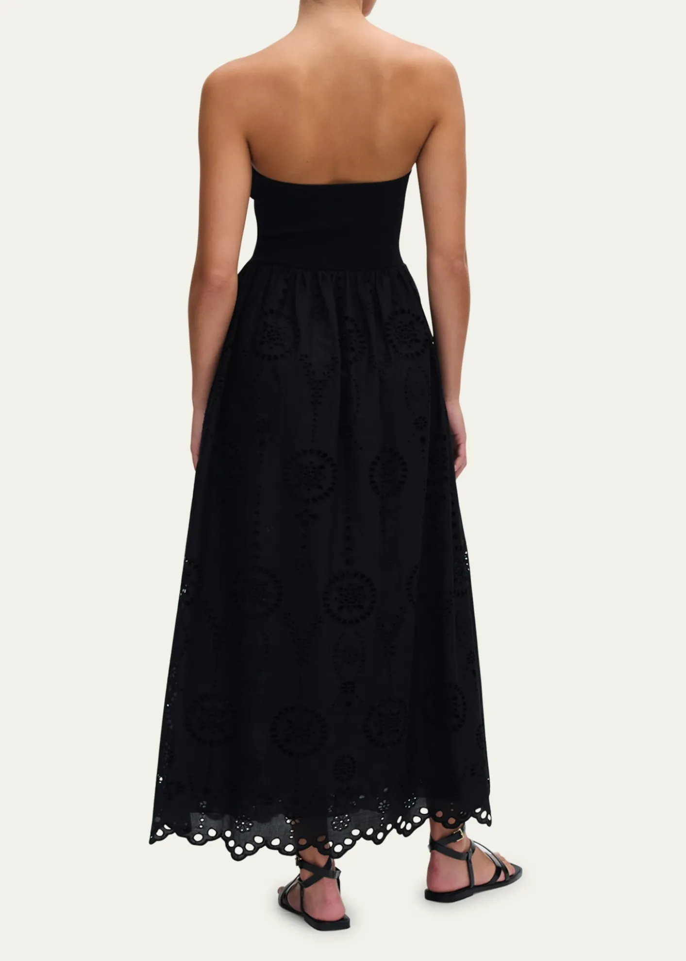 MatteauStrapless Knit Broderie Dress
