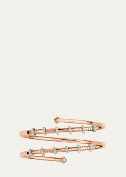 Mattia Cielo18K Rose Gold Diamond 2 Row Tubogas Bracelet