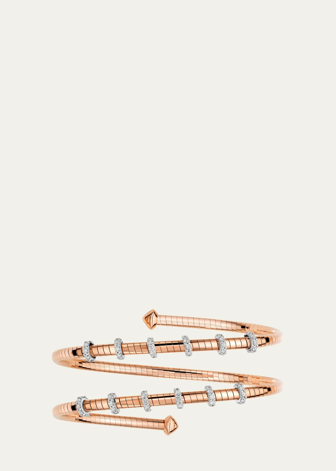 Mattia Cielo18K Rose Gold Diamond 2 Row Tubogas Bracelet