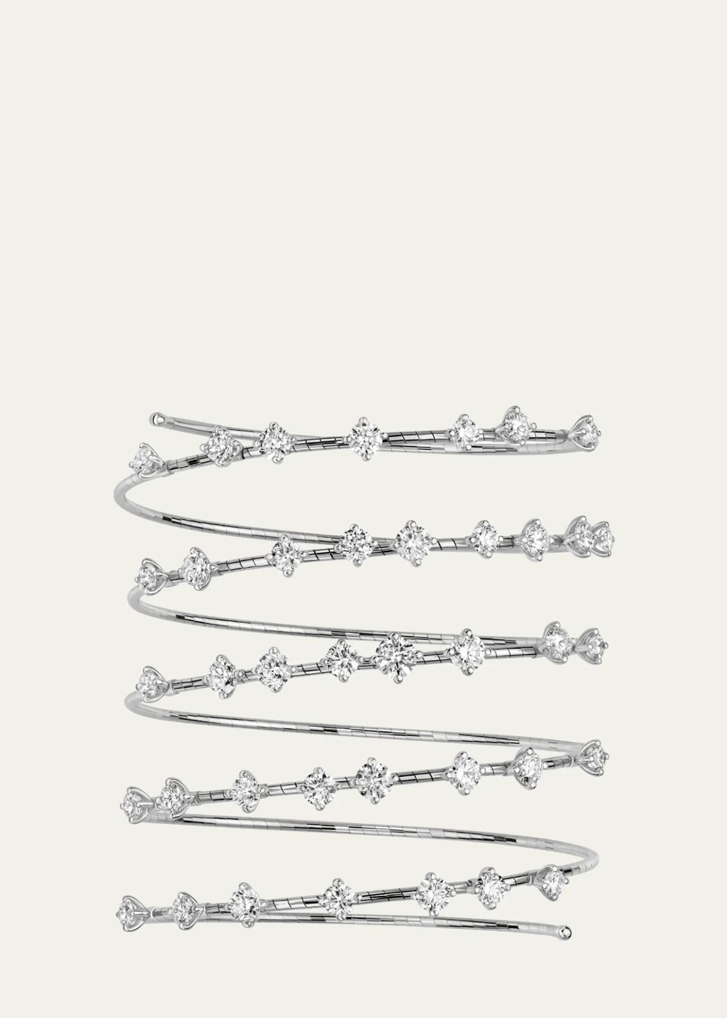 Mattia Cielo18K White Gold and Titanium Diamond Wrap Bracelet