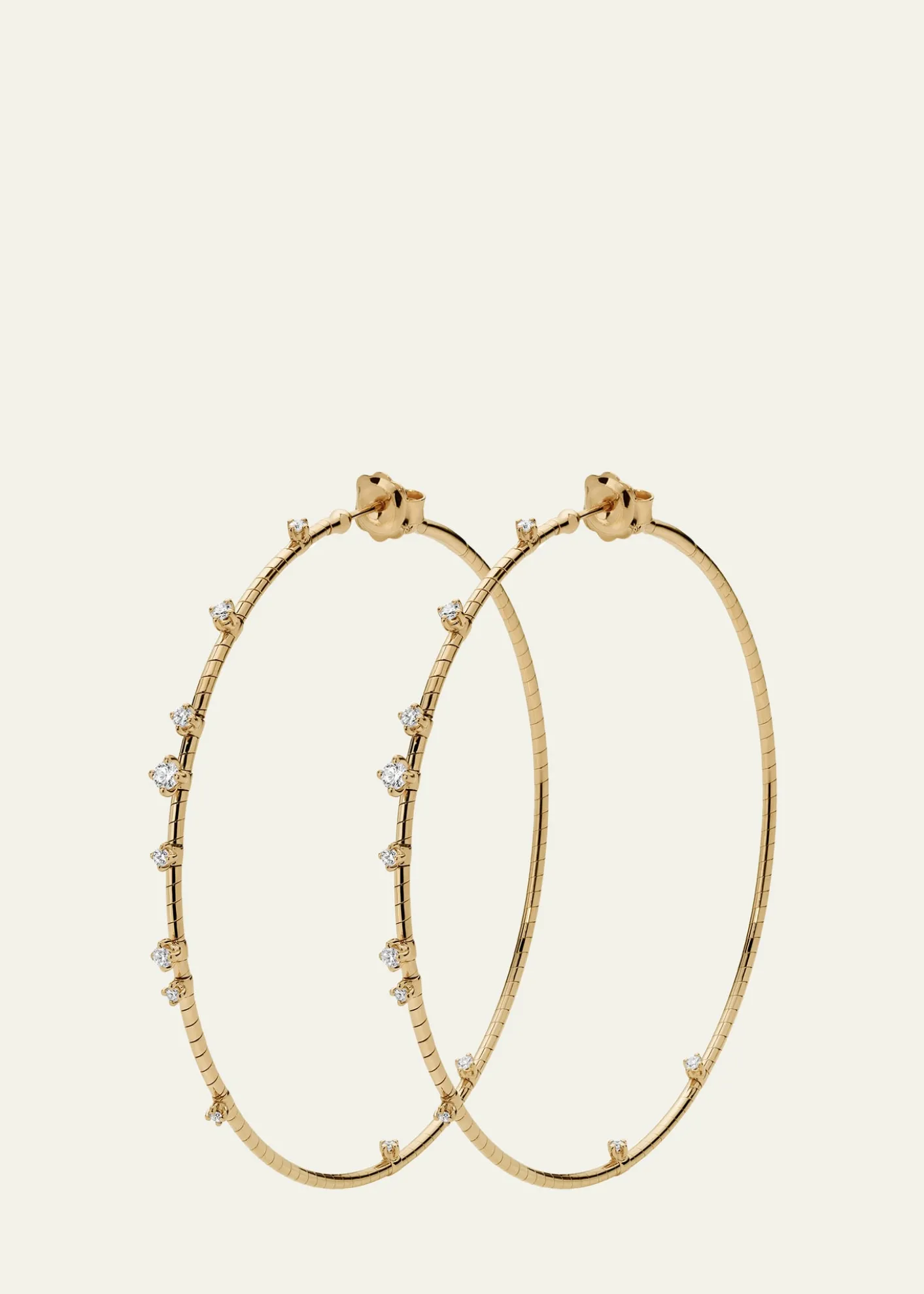 Mattia Cielo18K Yellow Gold Diamond Hoop Earrings, 6cm