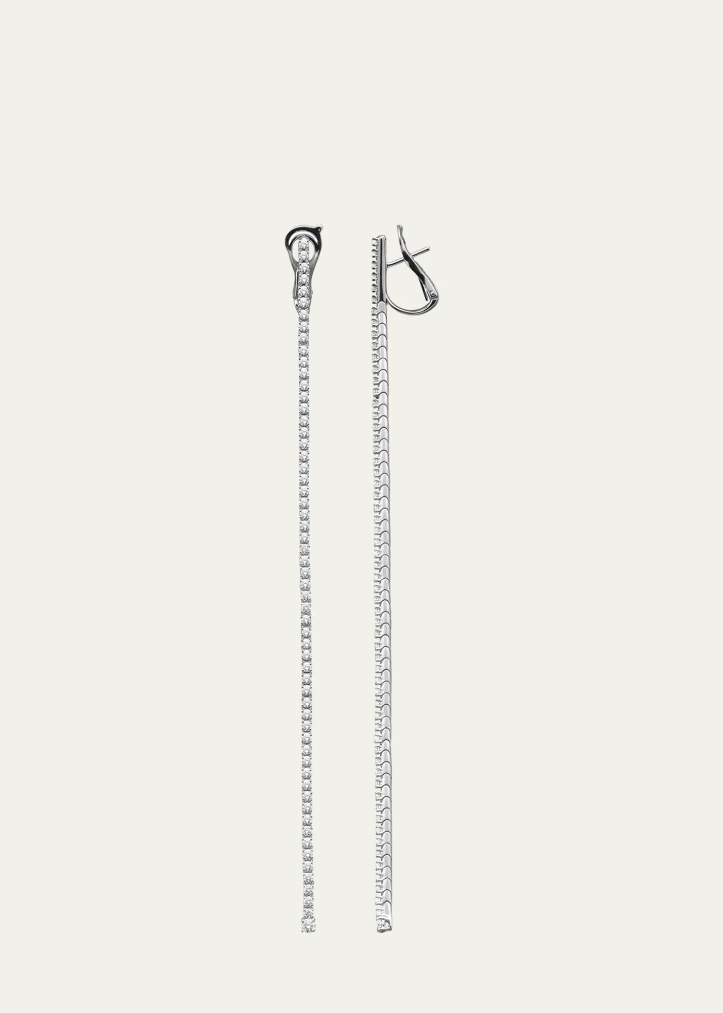 Mattia Cielo18K White Gold Thick Diamond Tennis Earrings