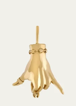Maura Green Jewelry14K Yellow Gold Shaka LadyFinger Pendant with Diamond