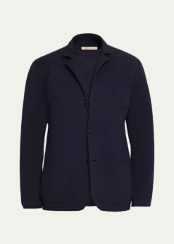 Maurizio BaldassariMen's Cashmere Knit Patch-Pocket Blazer