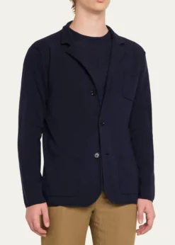 Maurizio BaldassariMen's Cashmere Knit Patch-Pocket Blazer