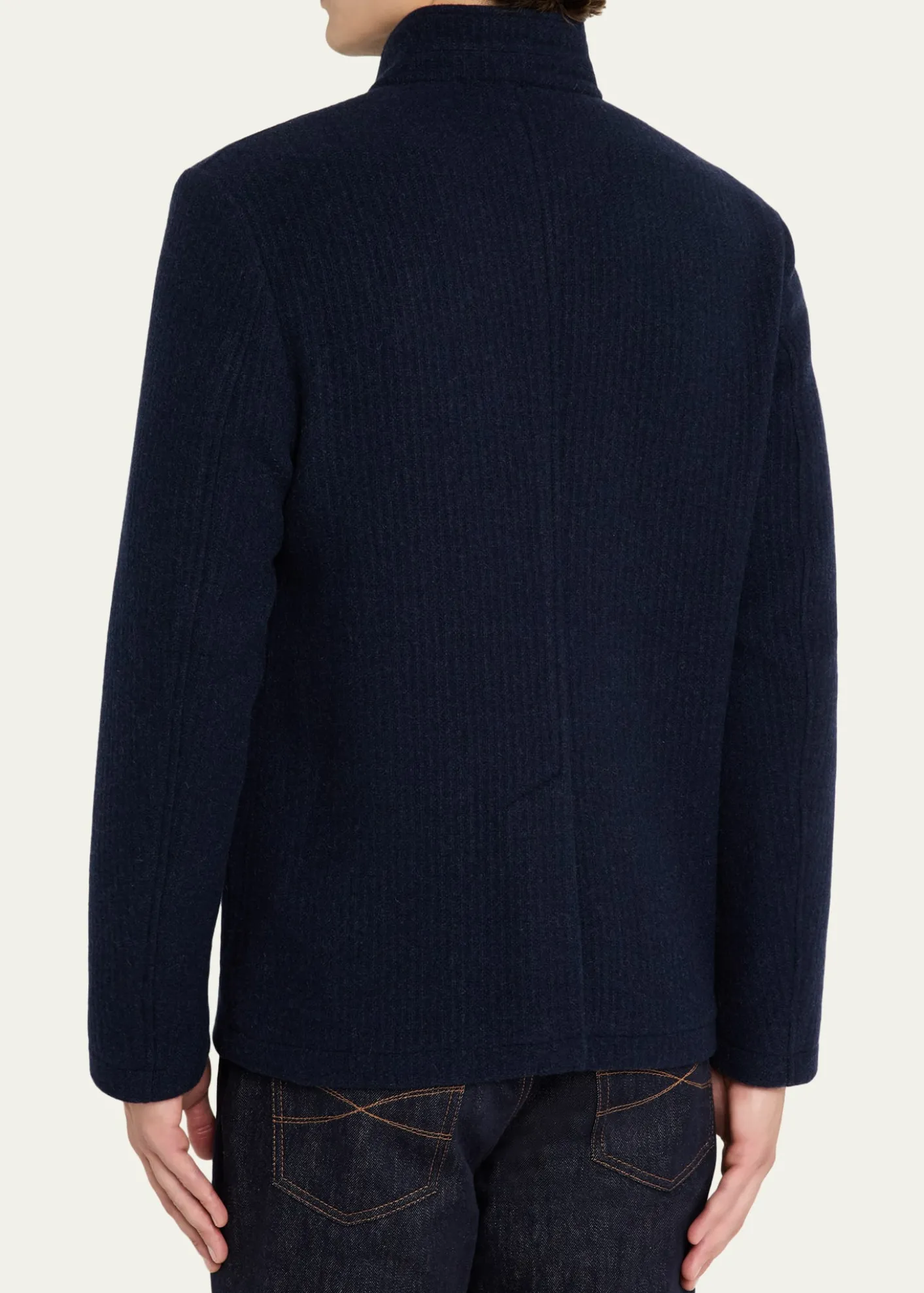 Maurizio BaldassariMen's Cashmere Stand Collar Four-Button Jacket