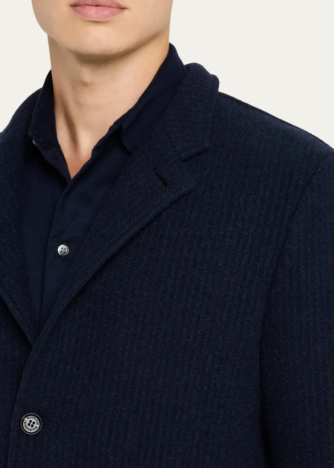 Maurizio BaldassariMen's Cashmere Stand Collar Four-Button Jacket