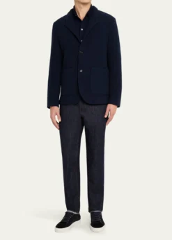 Maurizio BaldassariMen's Cashmere Stand Collar Four-Button Jacket