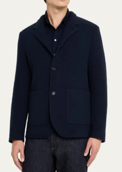 Maurizio BaldassariMen's Cashmere Stand Collar Four-Button Jacket