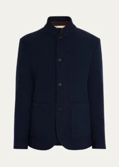 Maurizio BaldassariMen's Cashmere Stand Collar Four-Button Jacket