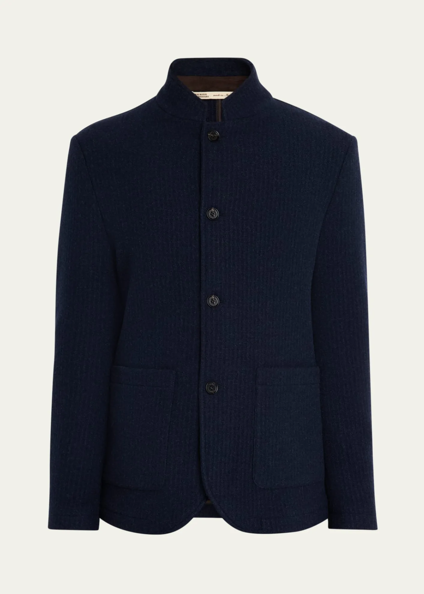 Maurizio BaldassariMen's Cashmere Stand Collar Four-Button Jacket