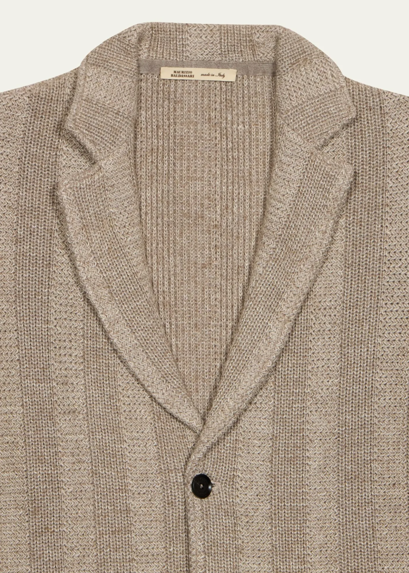 Maurizio BaldassariMen's Linen and Merino Wool Knit Jacket