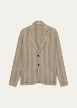 Maurizio BaldassariMen's Linen and Merino Wool Knit Jacket