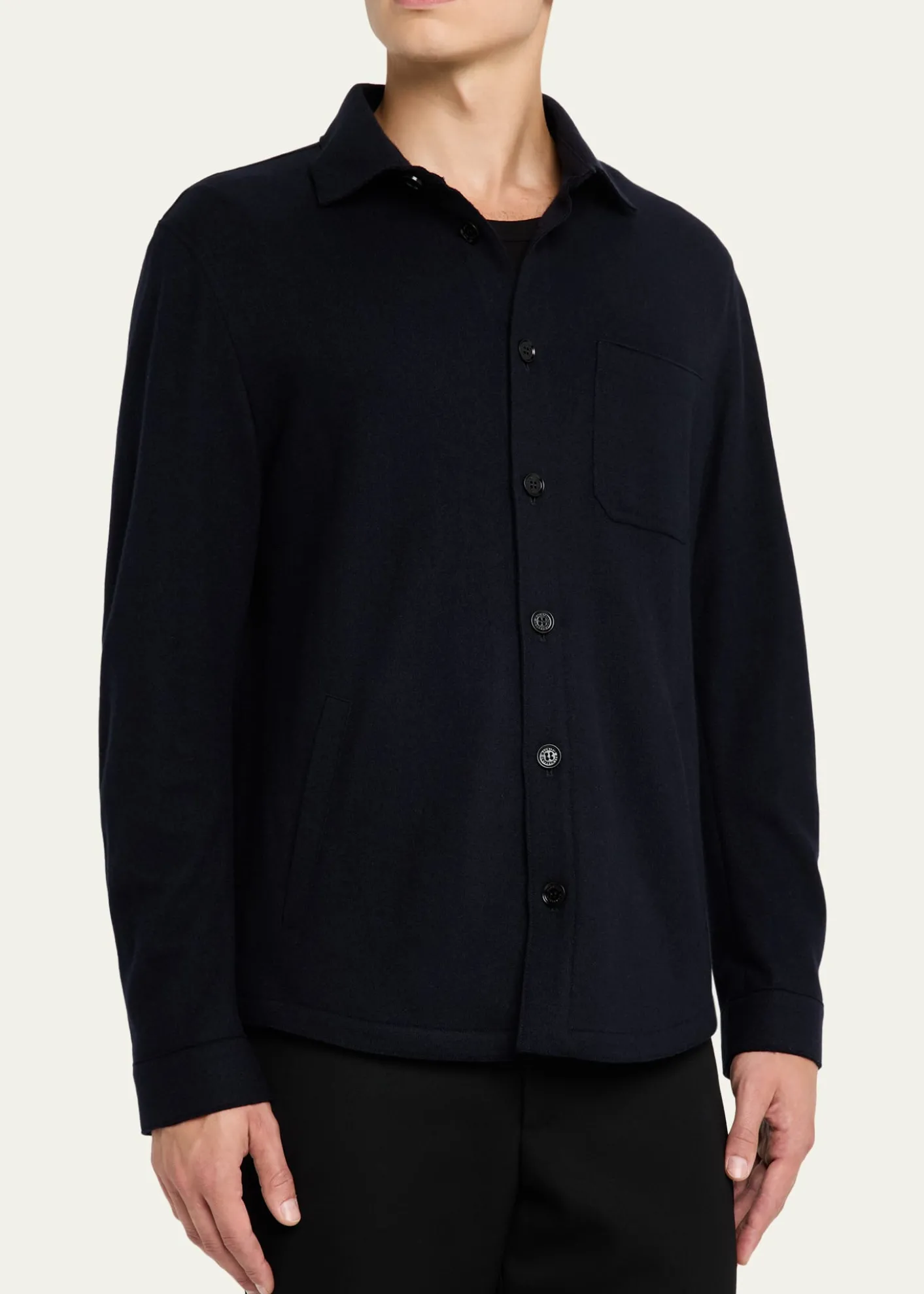 Maurizio BaldassariMen's Solferino Cashmere Raw Edge Overshirt