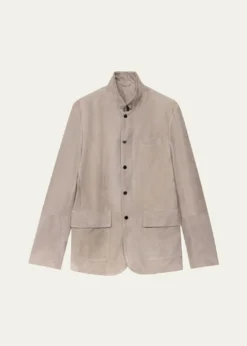 Maurizio BaldassariMen's Suede Five-Snap Jacket