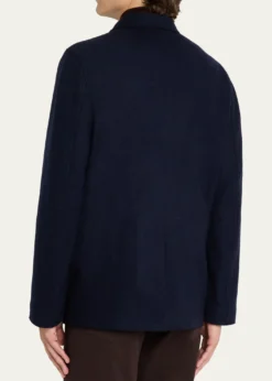 Maurizio BaldassariMen's Wool and Nylon Notch-Lapel Car Coat