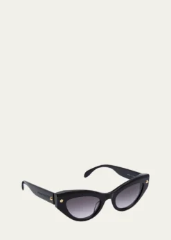 McQueenAcetate Cat-Eye Sunglasses w/ Studded Detail