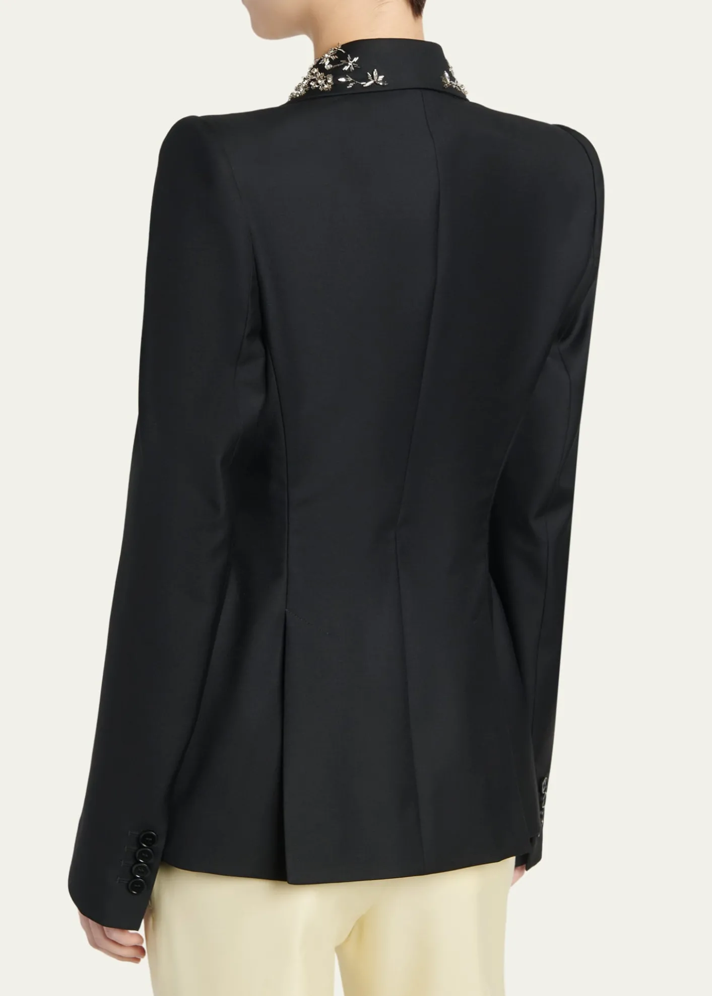 McQueenBeaded Lapel Single-Breasted Jacket