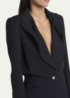McQueenCertified Wool Folded Lapel Single-Breasted Jacket