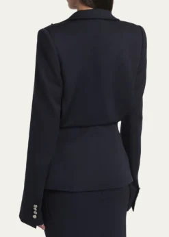 McQueenCertified Wool Folded Lapel Single-Breasted Jacket