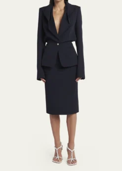 McQueenCertified Wool Folded Lapel Single-Breasted Jacket