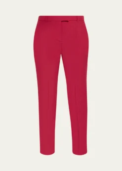 McQueenCertified Wool Mohair Slim-Leg Ankle Trousers
