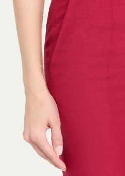 McQueenCertified Wool Mohair Slim-Leg Ankle Trousers