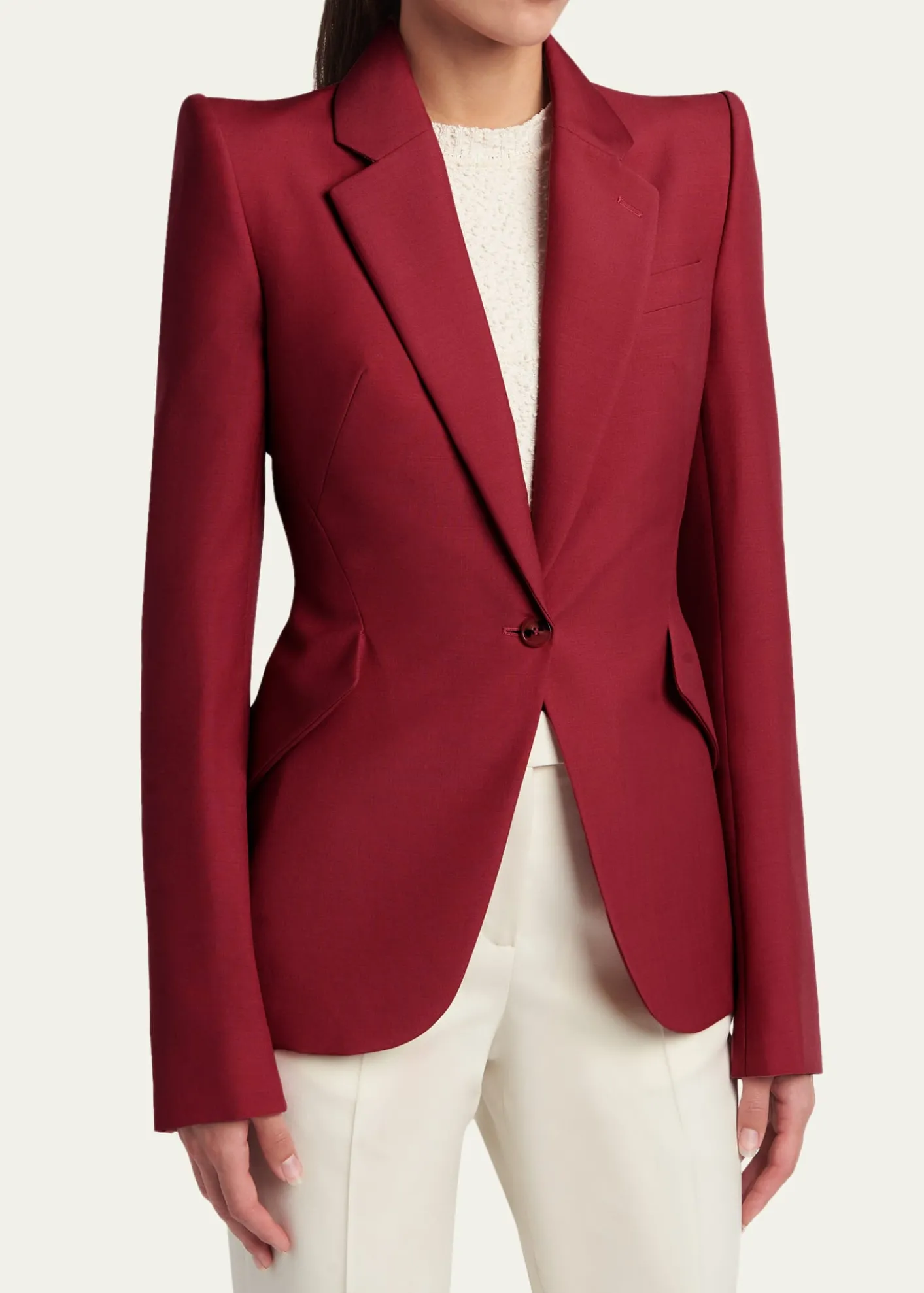 McQueenCertified Wool Mohair Single-Breasted Jacket