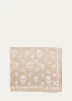 McQueenClassic Skull Wool Scarf