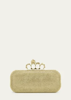 McQueenCrystal Leather Long Knuckle Clutch Bag