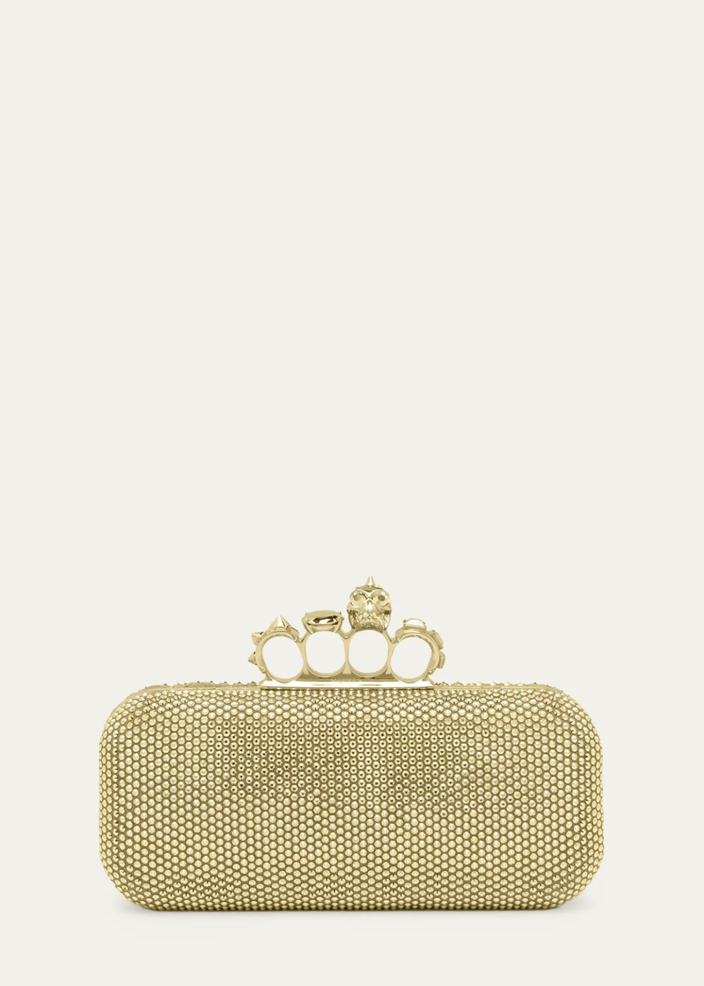 McQueenCrystal Leather Long Knuckle Clutch Bag