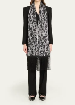McQueenCrystal Mirror Silk Scarf