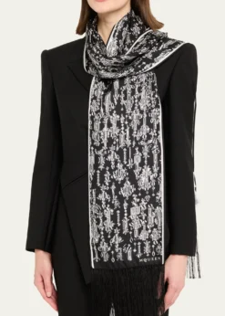 McQueenCrystal Mirror Silk Scarf