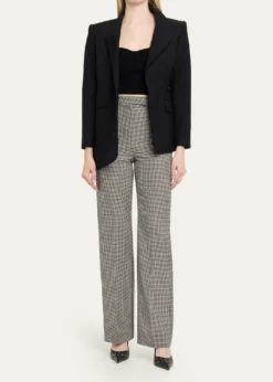 McQueenGingham Check Straight-Leg Trousers