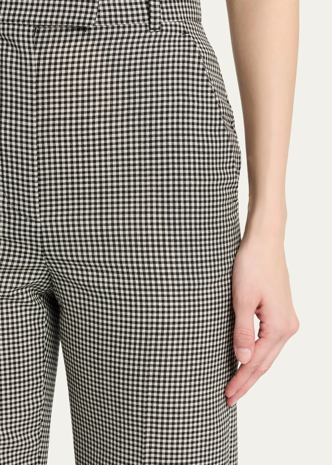 McQueenGingham Check Straight-Leg Trousers