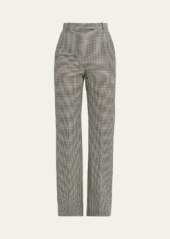 McQueenGingham Check Straight-Leg Trousers