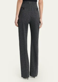 McQueenHigh-Rise Pinstripe Straight-Leg Trousers
